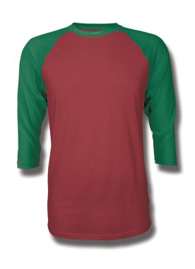 Bu Ön Görünüm Üç Çeyrek Kollu Beyzbol Tshirt Mock Up Chili Pepper Color içine grafik yapıştırma, Vitrin bir grafik tasarım yanlısı gibi tasarımlar