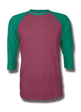 Bu Front View Üç Çeyrek Kollu Beyzbol Tshirt Mock Up In Dark Sangria Color içine grafik yapıştırma, Vitrin bir grafik tasarım yanlısı gibi tasarımlar
