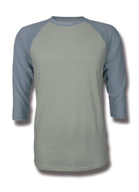 Bu Front View Üç Çeyrek Kollu Beyzbol Tshirt Mock Up Desert Sage Color içine grafik yapıştırma, Vitrin bir grafik tasarım yanlısı gibi tasarımlar