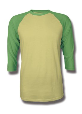 Bu Ön Görünüm Üç Çeyrek Kollu Beyzbol Tshirt Mock Up In Lemon Verbena Color içine grafik yapıştırma, Vitrin bir grafik tasarım yanlısı gibi tasarımlar