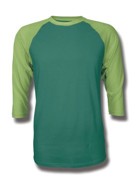 Bu Front View Üç Çeyrek Kollu Beyzbol Tshirt Mock Up Lush Meadow Color içine grafik yapıştırma, Vitrin bir grafik tasarım yanlısı gibi tasarımlar