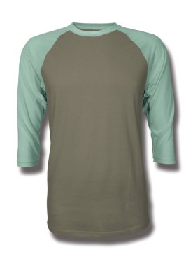 Bu Front View Üç Çeyrek Kollu Beyzbol Tshirt Mock Up Martini Olive Color içine grafik yapıştırma, Vitrin bir grafik tasarım yanlısı gibi tasarımlar