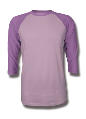 Bu Ön Görünüm Üç Çeyrek Kollu Beyzbol Tshirt Mock Up Pembe Lavanta Rengi içine grafik yapıştırma, Vitrin bir grafik tasarım yanlısı gibi tasarımlar