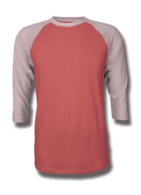 Bu Front View Üç Çeyrek Kollu Beyzbol Tshirt Mock Up Kırmızı Cayenne Renk içine grafik yapıştırma, Vitrin bir grafik tasarım yanlısı gibi tasarımlar