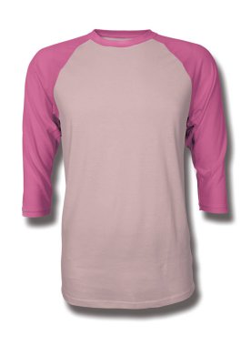 Bu Front View Üç Çeyrek Kollu Beyzbol Tshirt Mock Up Rose Quartet Renk içine grafik yapıştırma, Vitrin bir grafik tasarım yanlısı gibi tasarımlar