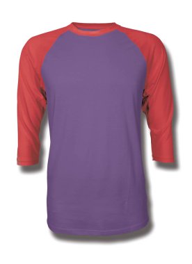 Bu Front View Üç Çeyrek Kollu Beyzbol Tshirt Mock Up Royal Lilac Color içine grafik yapıştırma, Vitrin bir grafik tasarım yanlısı gibi tasarımlar