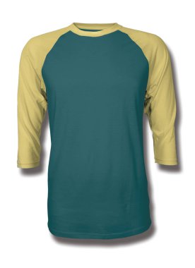 Bu Ön Görünüm Üç Çeyrek Kollu Beyzbol Tshirt Mock Up Gölgeli Ladin Renk içine grafik yapıştırma, Vitrin bir grafik tasarım yanlısı gibi tasarımlar