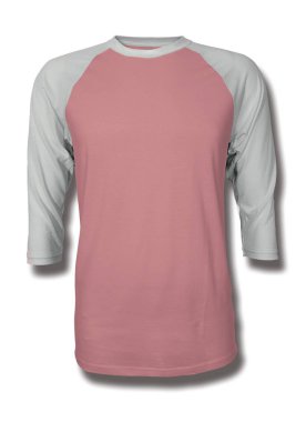 Bu Front View Üç Çeyrek Kollu Beyzbol Tshirt Mock Up Çilek Buz Rengi içine grafik yapıştırma, Vitrin bir grafik tasarım yanlısı gibi tasarımlar