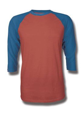 Bu Front View Üç Çeyrek Kollu Beyzbol Tshirt Mock Up Valiant Poppy Renk içine grafik yapıştırma, Vitrin bir grafik tasarım yanlısı gibi tasarımlar