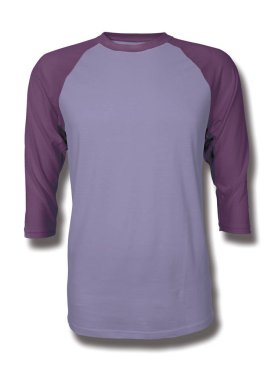 Bu Front View Üç Çeyrek Kollu Beyzbol Tshirt Mock Up Violet Tulip Color içine grafik yapıştırma, Vitrin bir grafik tasarım yanlısı gibi tasarımlar
