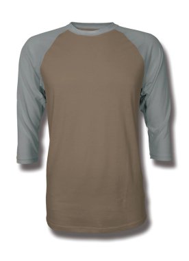 Bu Front View Üç Çeyrek Kollu Beyzbol Tshirt Mock Up Wild Otter Renk içine grafik yapıştırma, Vitrin bir grafik tasarım yanlısı gibi tasarımlar