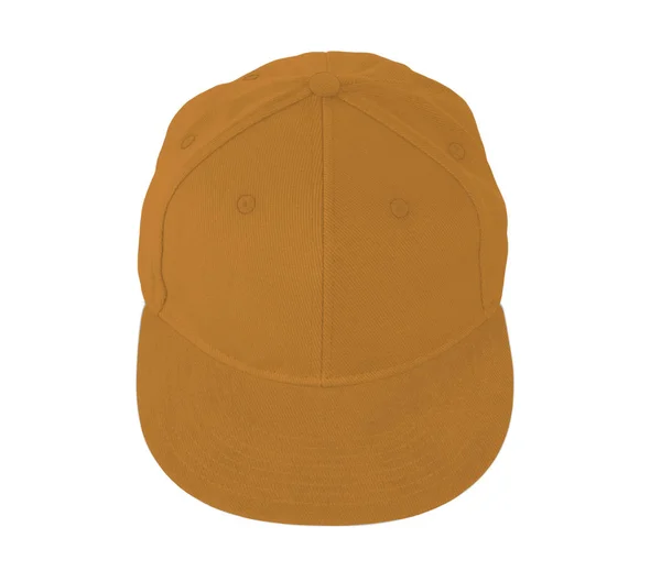 Górę Zobacz Snapback Cap Makiety Masło Scotch Color Jest Łatwy — Zdjęcie stockowe