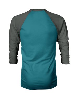 Bu Back View Üç Çeyrek Kollu Beyzbol Tshirt Mock Up Biscay Bay Color şablonları güzellik tasarımı ekleyerek, bir grafik tasarım yanlısı gibi kendi tasarımları vitrin.
