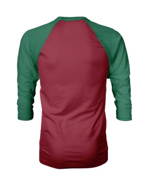 Vitrin bir grafik tasarım pro gibi, bu Back View Üç Çeyrek Kollu Beyzbol Tshirt Mock Up Chili Pepper Color şablonları için güzellik tasarımı ekleyerek.