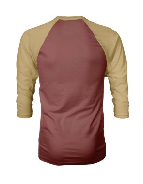 Vitrin bir grafik tasarım pro gibi, bu Back View Üç Çeyrek Kollu Beyzbol Tshirt Mock Up Chili Yağı Renk şablonları için güzellik tasarımı ekleyerek.