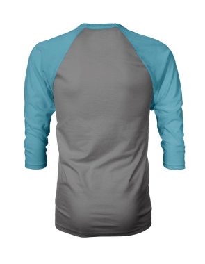 Bu Back View Üç Çeyrek Kollu Beyzbol Tshirt Mock Up Frost Gri Renk şablonları güzellik tasarımı ekleyerek, bir grafik tasarım yanlısı gibi kendi tasarımları vitrin.