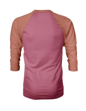 Vitrin bir grafik tasarım pro gibi, bu Back View Üç Çeyrek Kollu Beyzbol Tshirt Mock Up Meyve Dove Renk şablonları güzellik tasarımı ekleyerek.