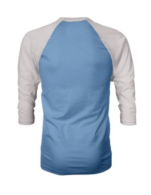 Vitrin bir grafik tasarım pro gibi, bu Back View Üç Çeyrek Kollu Beyzbol Tshirt Mock Up Little Boy Mavi Renk şablonları güzellik tasarımı ekleyerek.