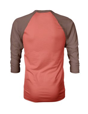 Bu Back View Üç Çeyrek Kollu Beyzbol Tshirt Mock Up Living Coral Color şablonları güzellik tasarımı ekleyerek, bir grafik tasarım yanlısı gibi kendi tasarımları vitrin.