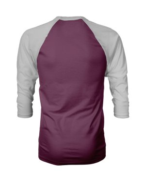 Bu Back View Üç Çeyrek Kollu Beyzbol Tshirt Mock Up Magenta Purple Color şablonları için güzellik tasarımı ekleyerek, bir grafik tasarım yanlısı gibi kendi tasarımları vitrin.