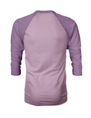 Vitrin bir grafik tasarım pro gibi, bu Back View Üç Çeyrek Kollu Beyzbol Tshirt Mock Up Pembe Lavanta Renk şablonları için güzellik tasarımı ekleyerek.