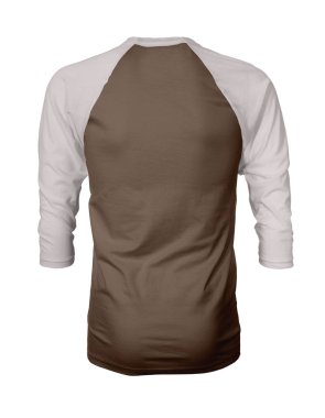 Bu Back View Üç Çeyrek Kollu Beyzbol Tshirt Mock Up Royal Brown Color şablonları güzellik tasarımı ekleyerek, bir grafik tasarım yanlısı gibi kendi tasarımları vitrin.