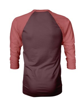 Bu Back View Üç Çeyrek Kollu Beyzbol Tshirt Mock Up Tawny Port Color şablonları için güzellik tasarımı ekleyerek, bir grafik tasarım yanlısı gibi kendi tasarımları vitrin.