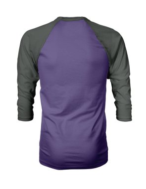 Bu Back View Üç Çeyrek Kollu Beyzbol Tshirt Mock Up Ultra Violet Renk şablonları için güzellik tasarımı ekleyerek, bir grafik tasarım yanlısı gibi kendi tasarımları vitrin.