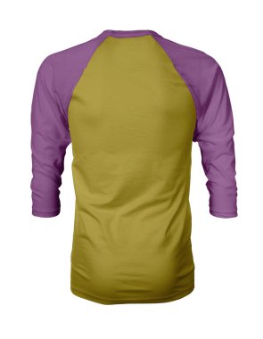 Vitrin bir grafik tasarım pro gibi, bu Back View Üç Çeyrek Kollu Beyzbol Tshirt Mock Up Antikmoss Renk şablonları güzellik tasarımı ekleyerek.