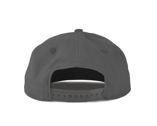 Dodaj Grafikę Tego Tyłu Widok Snapback Cap Makiety Frost Szary — Zdjęcie stockowe