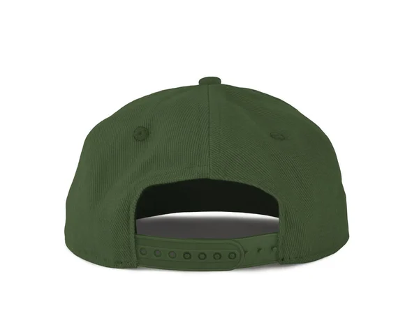 Adicione Seu Gráfico Este Back View Snapback Cap Mock Green — Fotografia de Stock