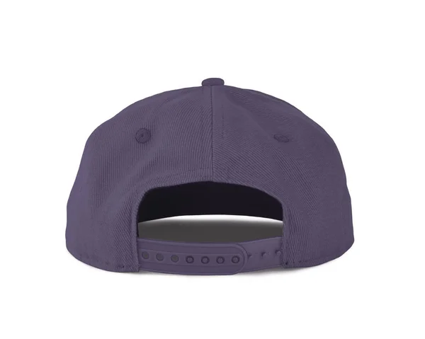 Dodaj Swoją Grafikę Tego Tyłu Widok Snapback Cap Makiety Purple — Zdjęcie stockowe