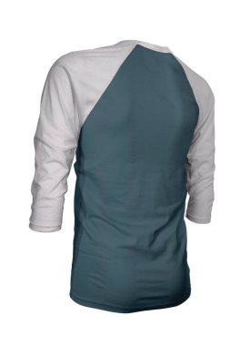 Markanızın logosunu bu Açılı Üç Çeyrek Kollu Beyzbol Tişörtünde Yansıyan Göl Rengi 'nde gösterin. Web siteleriniz ve basılı pazarlama materyalleriniz için