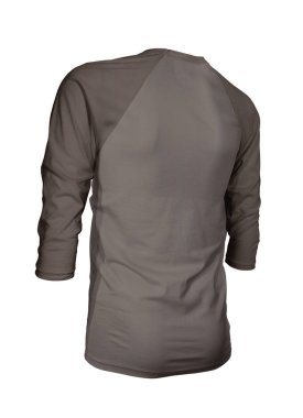 Markanızın logosunu bu Köşeli Üç Kollu Beyzbol tişörtünün üzerinde gösterin. Rocky Granit Rengi ile Mock Up. Web siteleriniz ve basılı pazarlama materyalleriniz için