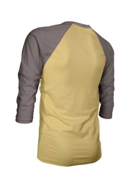 Markanızın logosunu bu Açı Arkalı Üç Kollu Beyzbol tişörtünün üzerinde gösterin. Beyzbol tişörtü Beyaz Renkli Mock Up. Web siteleriniz ve basılı pazarlama materyalleriniz için