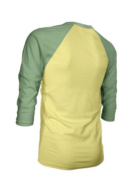 Markanızın logosunu bu Köşeli Üç Kollu Beyzbol tişörtünde gösterin Limon Verbena Rengi ile Mock Up. Web siteleriniz ve basılı pazarlama materyalleriniz için