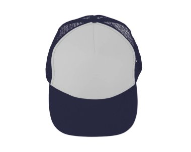 Etkileyici Manzara Gerçekçi Kaptan Mavi Tutulma Rengi ile Mock Up. Bu gerçekçi şapka üzerine marka tasarımlarınızı ya da logonuzu ekleyin.