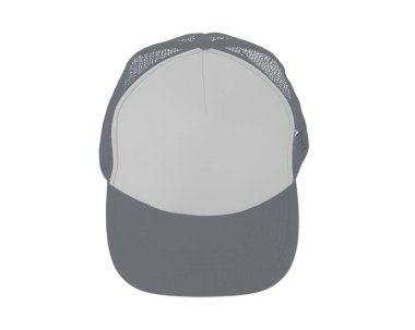 Etkileyici Manzara Gerçekçi Kaptan Buz Gri Rengi ile Mock Up. Bu gerçekçi şapka üzerine marka tasarımlarınızı ya da logonuzu ekleyin.