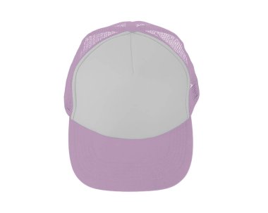 Pembe lavanta rengine bürünmüş gerçekçi bir kapak modeli. Bu gerçekçi şapka üzerine marka tasarımlarınızı ya da logonuzu ekleyin.