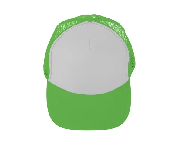 Yeşil Flash Rengi Ile Gerçekçi Kaptan Etkileyici Bakış Gerçekçi Şapka — Stok fotoğraf