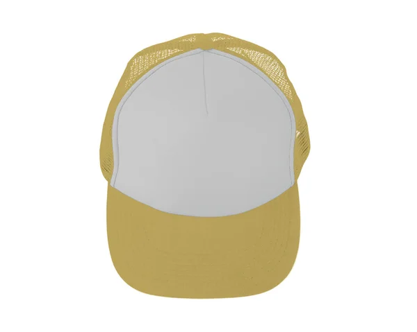 Impressionante View Realista Cap Mock Misted Yellow Color Adicione Seus — Fotografia de Stock