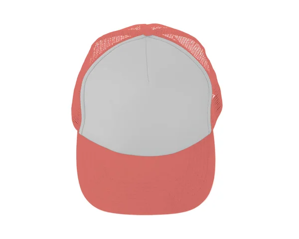 令人印象深刻的向上视图现实的帽子造型在桃色回音的颜色 将你的品牌设计或标志添加到这个现实的帽子模型上 — 图库照片