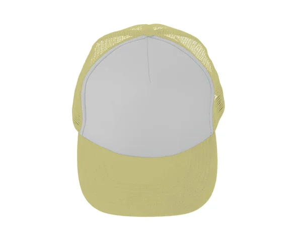 Impressive View Realistic Cap Mock Yellow Custard Color Add Your — Stock Photo, Image