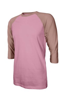 Bu Üç Çeyrek Kollu Beyzbol tişörtü üzerinde kendi tasarımınızın logosunu gösterin. Kaşmir Gül Rengi ile Mock Up. Elbiselerinizi bu fotorealistik modelle karşıdan karşıya geçirin.