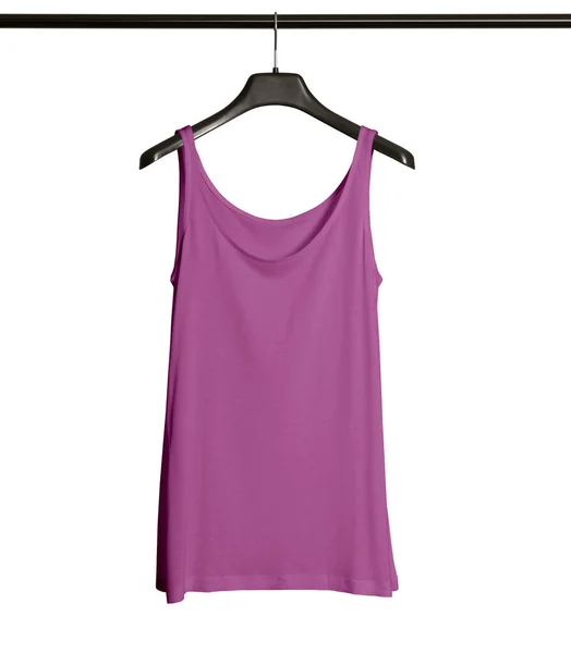 Pasting Your Graphic Front View Women Tank Top Mock Hanger — Stock Photo, Image