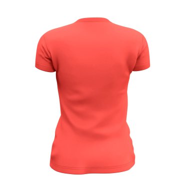 Bu Back View Kadınları V Neck tişörtleri Yaşayan Mercan Rengi 'nde Kullanımı kolaydı, sadece grafiğinizi ekleyin ve herşey tamamdır..