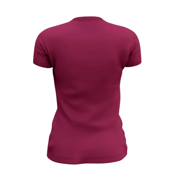 Back View Womens Neck Shirts Mock Dark Sangria Color Easy — Φωτογραφία Αρχείου