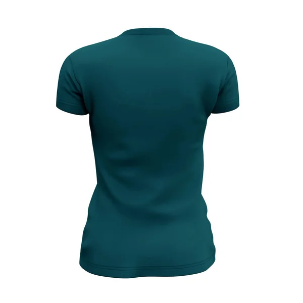 Back View Womens Neck Shirts Mock Green Eden Color Easy — Stockfoto