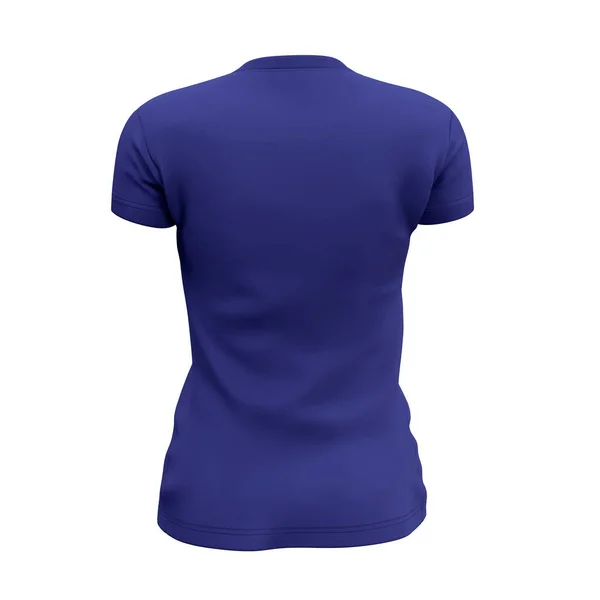 Back View Womens Neck Shirts Mock Royal Blue Color Easy — стокове фото
