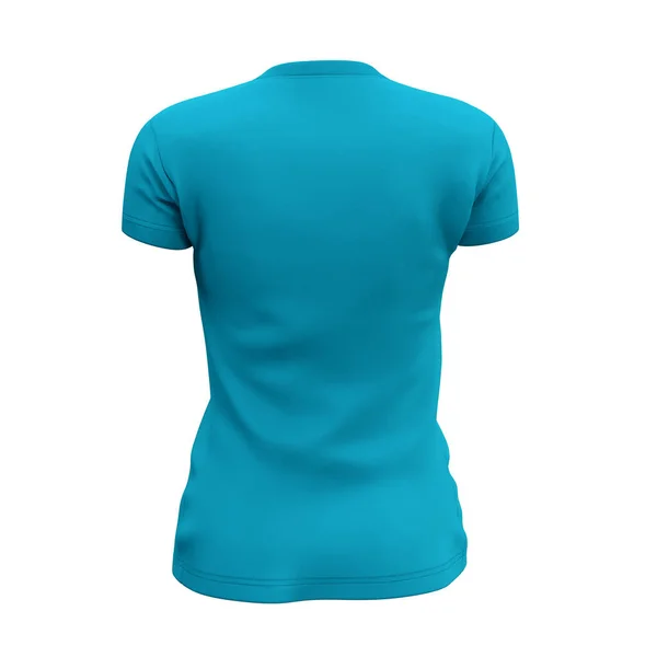 Back View Womens Neck Shirts Mock Scuba Blue Color Easy — Stock Photo, Image